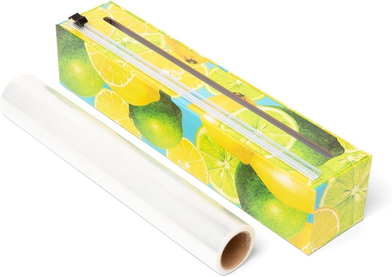 Everything Help Enterprises Plastic Wrap Organizer - 12" x 250' Roll Cling Film Dispenser - Aluminum Foil Dispenser - Reusable Slide Cutter - Image 1